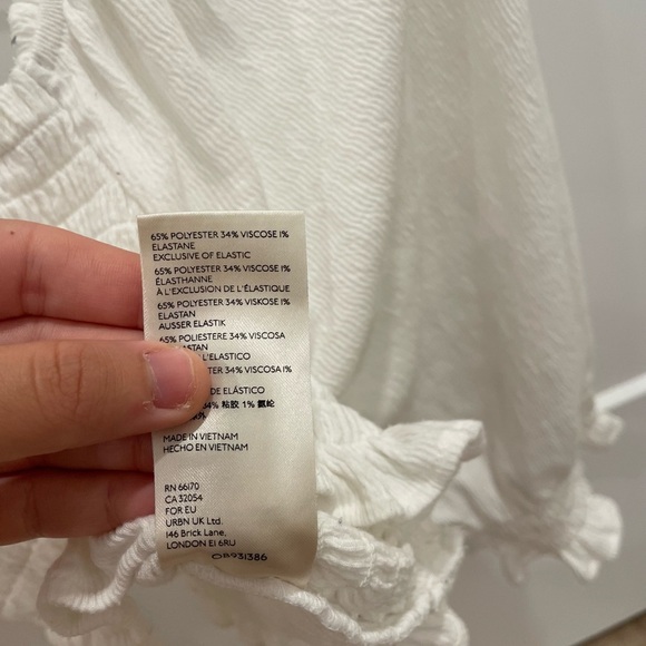 Free People White Smocked Crop Top - Picture 5 of 8